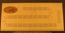 Custom Maple Cribbage Board with Grizzly