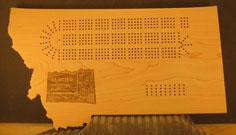 Montana shape Cribbage Board